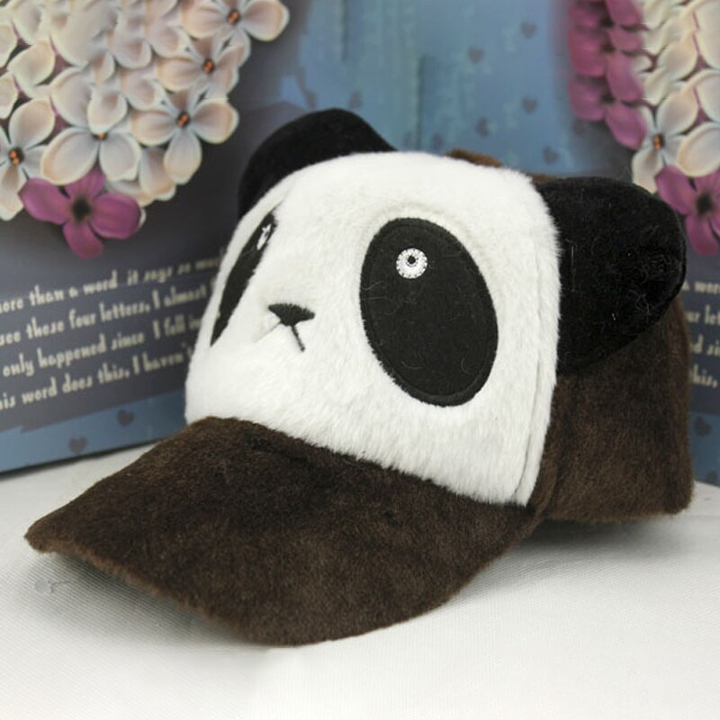 Cartoon panda mutsen winter baby meisjes muts plus warme jongens baseball pet baby peuter muts kinder mutsen kinderen fotografie rekwisieten