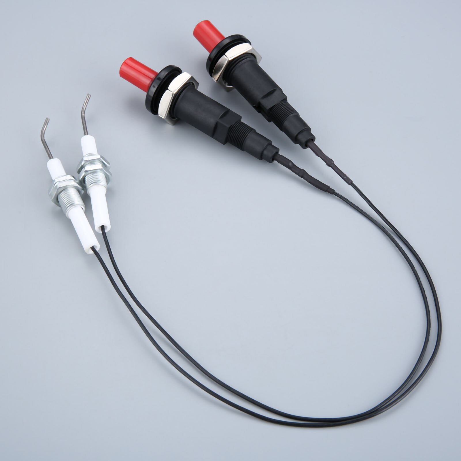 2 Sets Propane Push Button Piezo Igniter Threaded Ceramic Electrode Ignition Plug for Gas Fireplace Oven Heater Kitchen lgniter