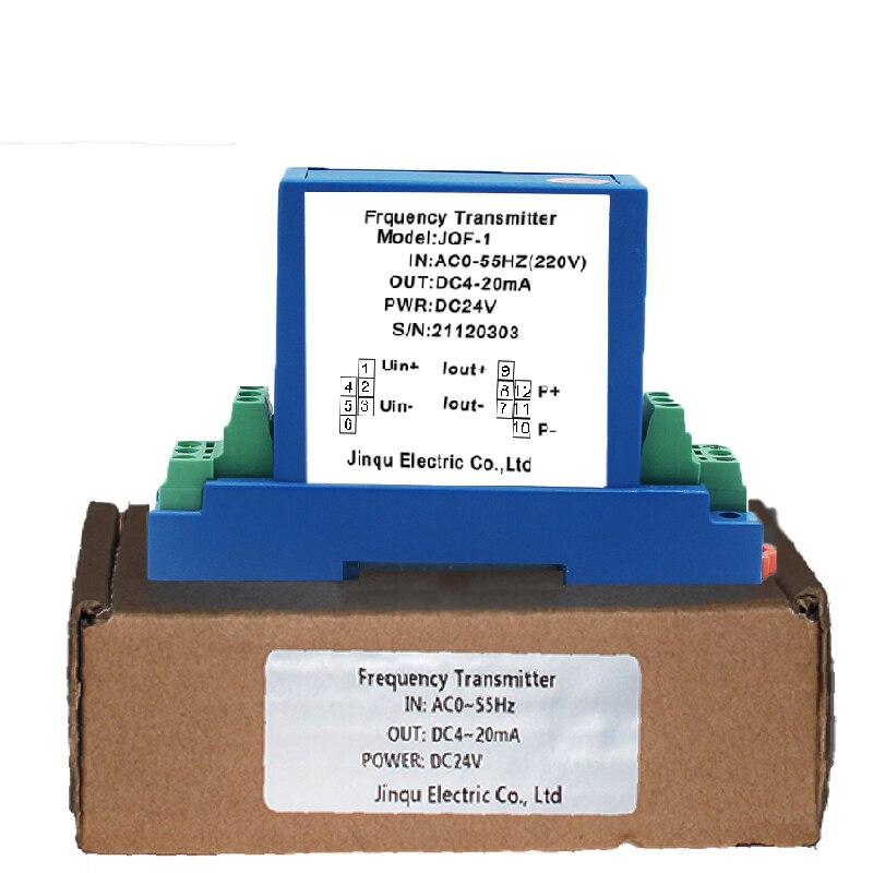 Frequency Transducer Transmitter 0-20mA Output Sensor 45Hz 55Hz 60Hz 0-100KHz Input DC24V Power Supply