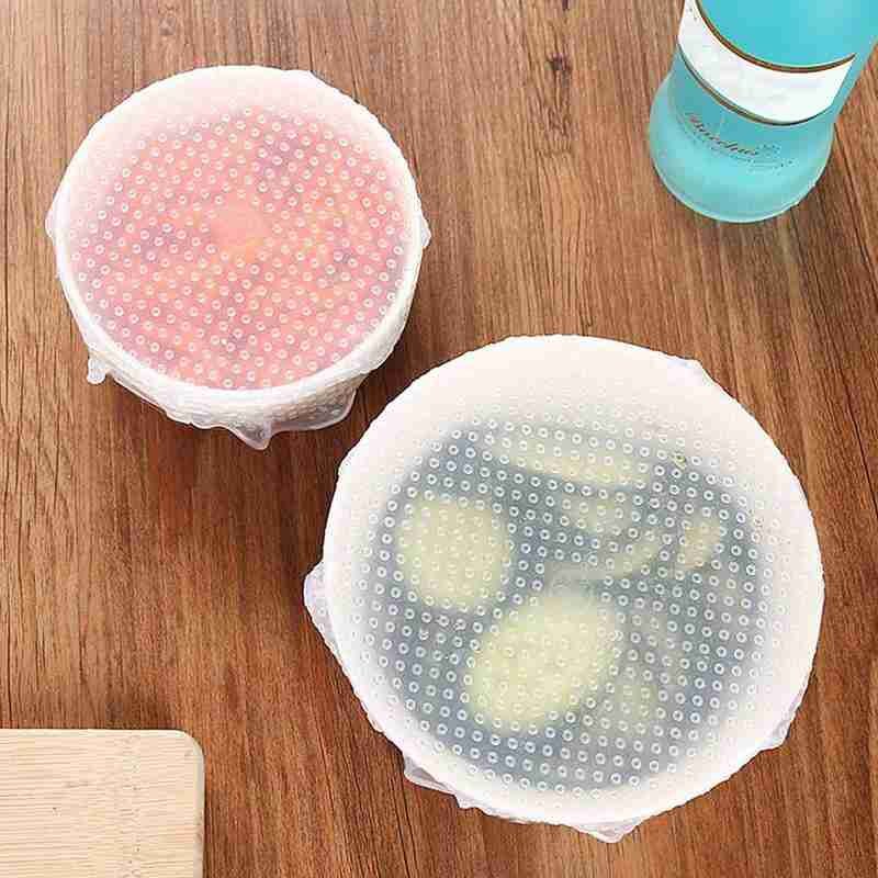 1Pcs Food Grade Transparent Silicone Sealing Cap Stretchable I0S4 Heating Oven Refrigerator Microwave Cling Film Lid J4P6