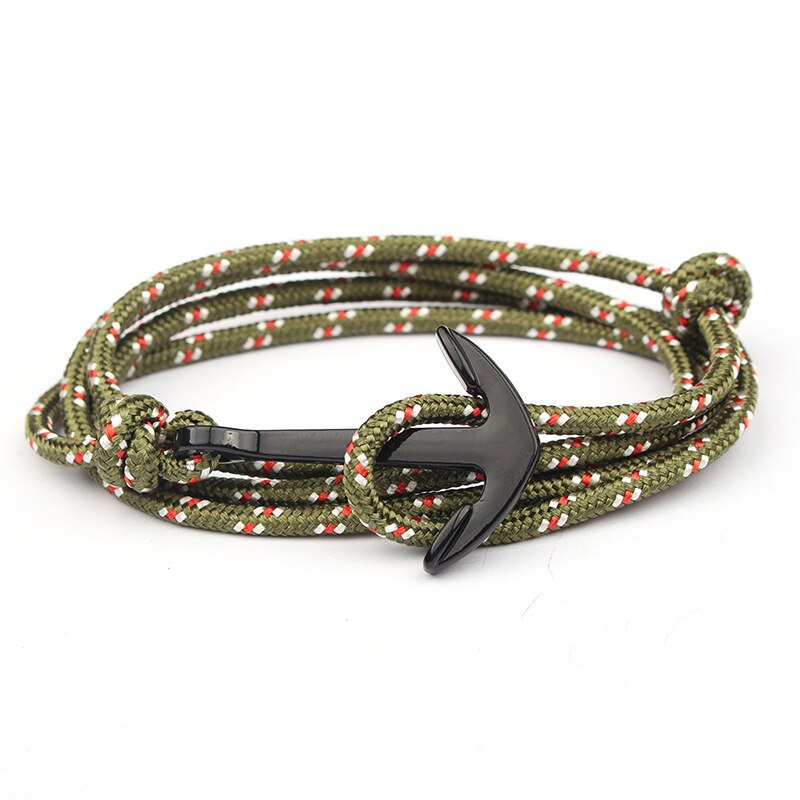 Niuyitid mænd armbånd hånd tilbehør sort anker armbånd dreng charme homme smykker justerbar: A9