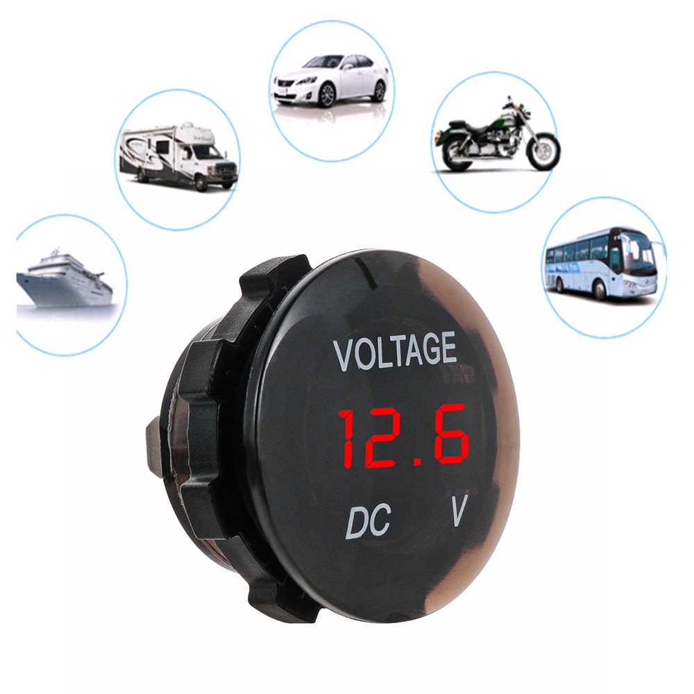 DollaTek LED Digitale Voltmeter – 12V-24V – Voor Auto, Motor Of Vrachtwagen – Eenvoudig In De Sigarettenaansteker