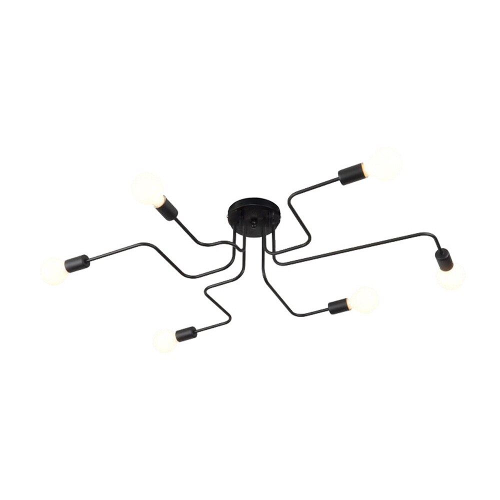 220 V Moderne Led Kroonluchter Verlichtingsarmaturen Zwarte Ijzer 4/6/8 Hoofd Tak Plafond Kroonluchter Industriële Lamp Woonkamer slaapkamer