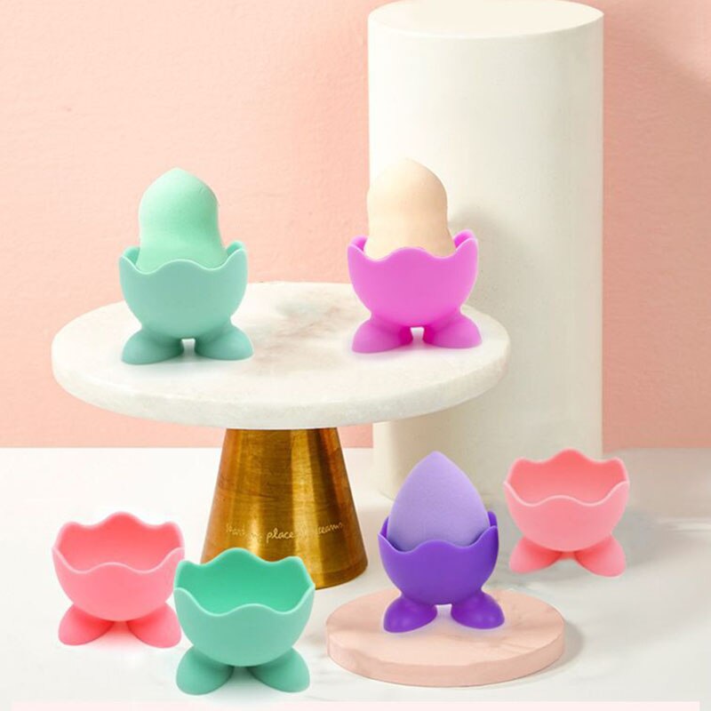 1Pcs Reine Farbe Anti-mould Make-Up Liefert Silikon Schwamm Lagerung Halterung Schönheit Eier Puff Regal Kosmetik Halter