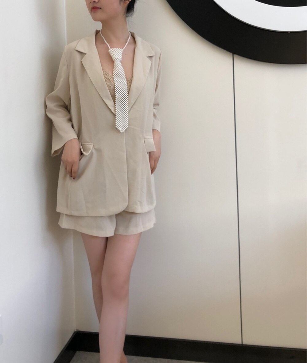 Hand Beaded Retro Hand-made Pearl Tie Adjustable Universal