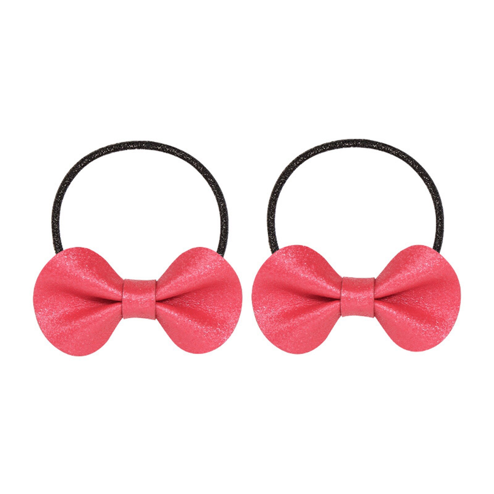 1 Paar Glittery Baby Hair Bows Kids Kleine Haar Stropdas Chouchou Baby Hoofdbanden Shiny Elastische Haarbanden Voor Meisjes Baby Haar accessoires: Rood