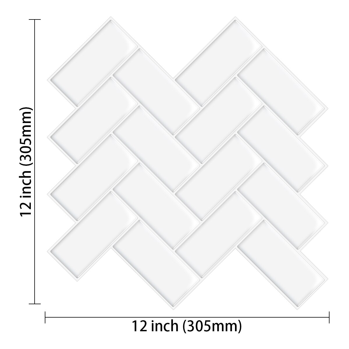 1.6Mm Visgraat 3d Effect Zelfklevende Muur Sticker Keuken Waterdichte Baffle-1 Vel: VP401