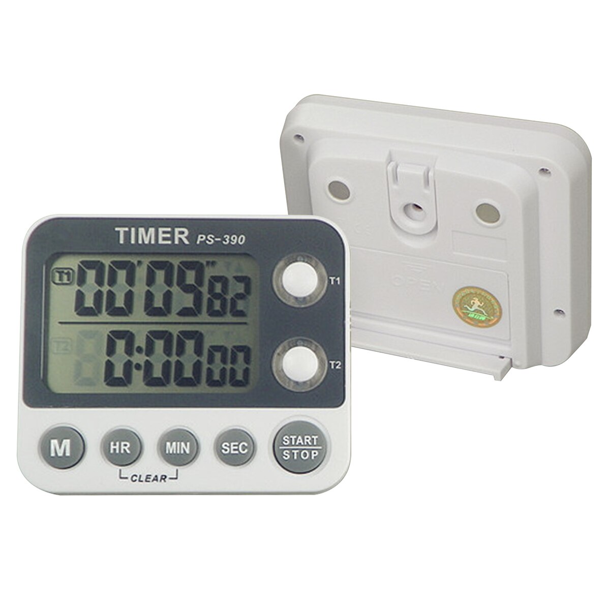 2.3inch LCD Screen Adjustable Volume Digital Kitchen Dual Timer Cooking Timer Stopwatch Loud Alarm Count-Up & Count Down Timer