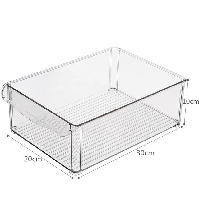 Plast oppbevaringsbokser kjøleskap oppbevaringsboks matoppbevaringsbeholdere skyve kjøkken kjøleskap fryser plassbesparende arrangør: L