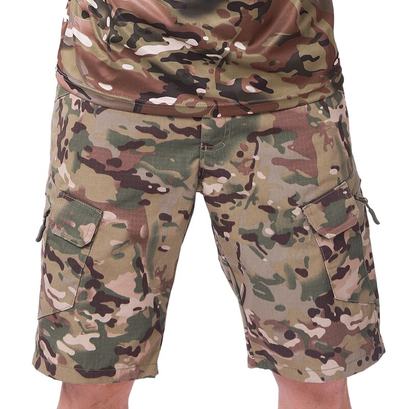Utomhus kamouflage mäns sommar vandringsshorts multificka sport cykling träning verktygshorts: Kaki / Xxl