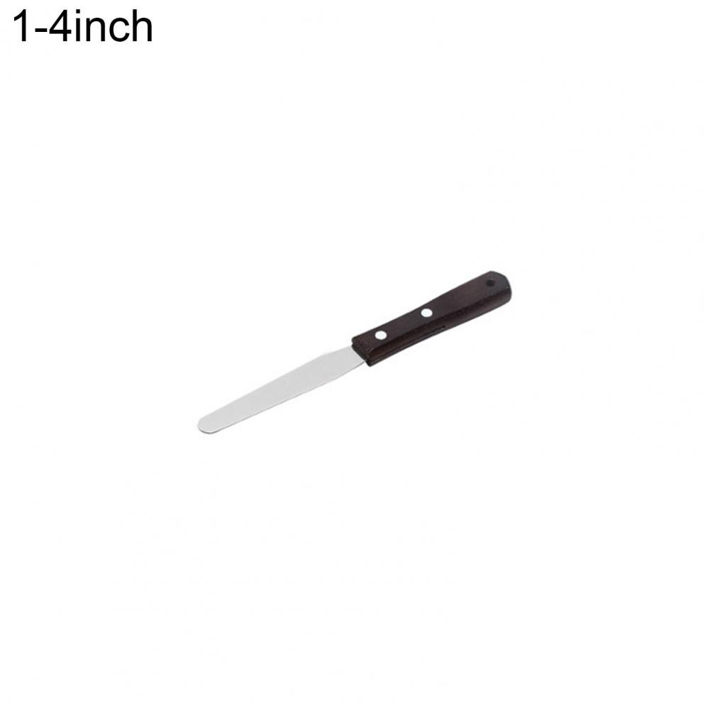 1pc Kuchen Spachtel Backen Schaber Holzgriff Edelstahl Palette Messer Schaber Kuchen Dekorieren Werkzeug Backformen Backen Werkzeug: 4Zoll 1