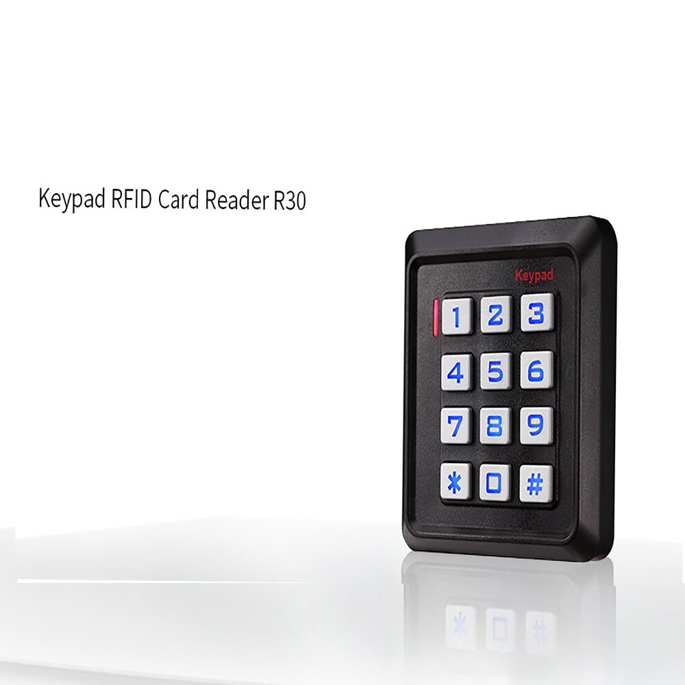 Digital backlit Keypad 125KHZ RFID Card Reader R30 13.56Mhz wiegand26 card reader plastic case IP65 waterproof 2000 card