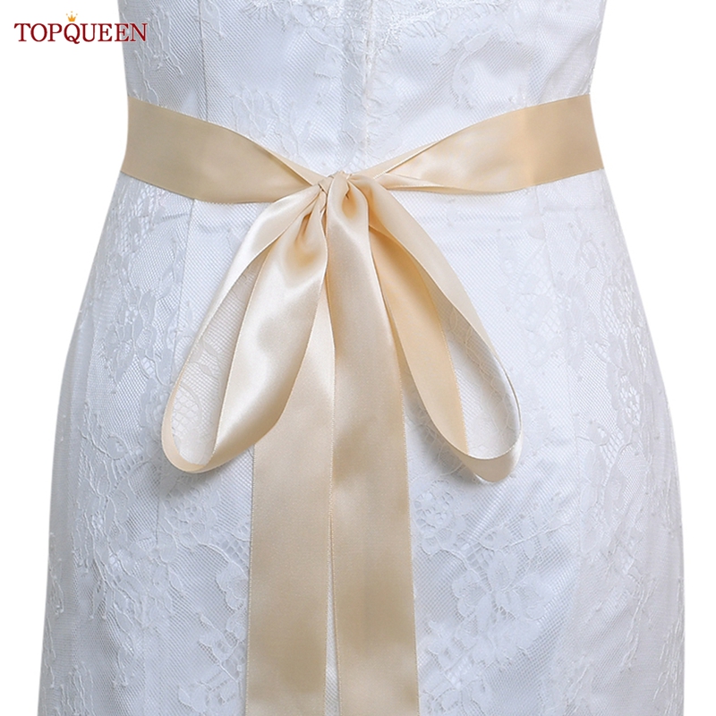 TOPQUEEN S419-G Jahrgang Blumen- Hochzeit Gürtel Smaragd Mutterschaft Schärpe Strass Blume Hüftgürtel Für Braut Kleid Kleid Applikationen: Champagner Schleife
