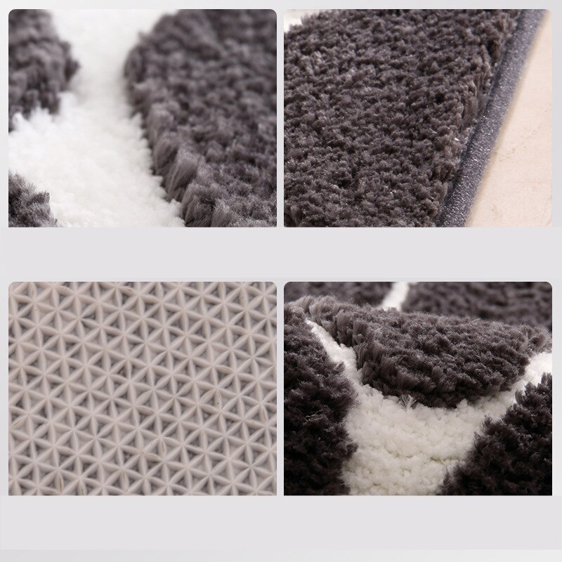 Modern Microfiber Bathroom Bath Mat Water Absorption Toilet Rugs Washing Machine Wash Basin Floor Carpet Thick Bathroom Doormat