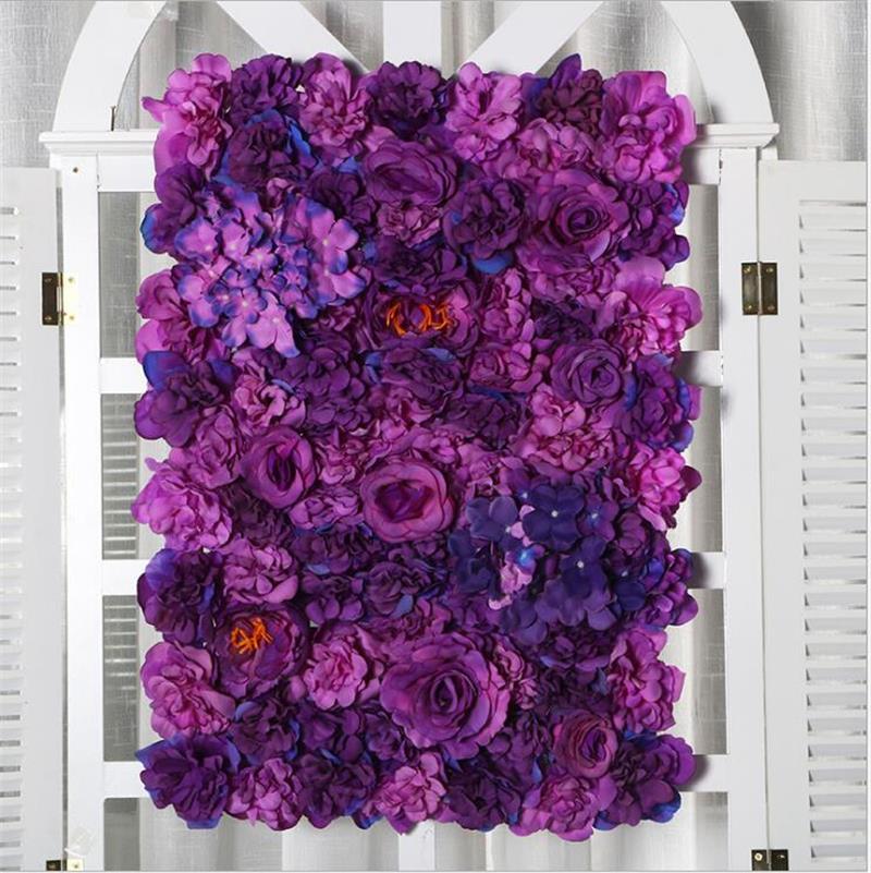 Hoge Dichtheid Bloem Muur 40X60 Cm Zijde Rose Kunstmatige Bloemen Romantische Voor Bruiloft Achtergrond Decoratie 13 Kleur: huaqian10