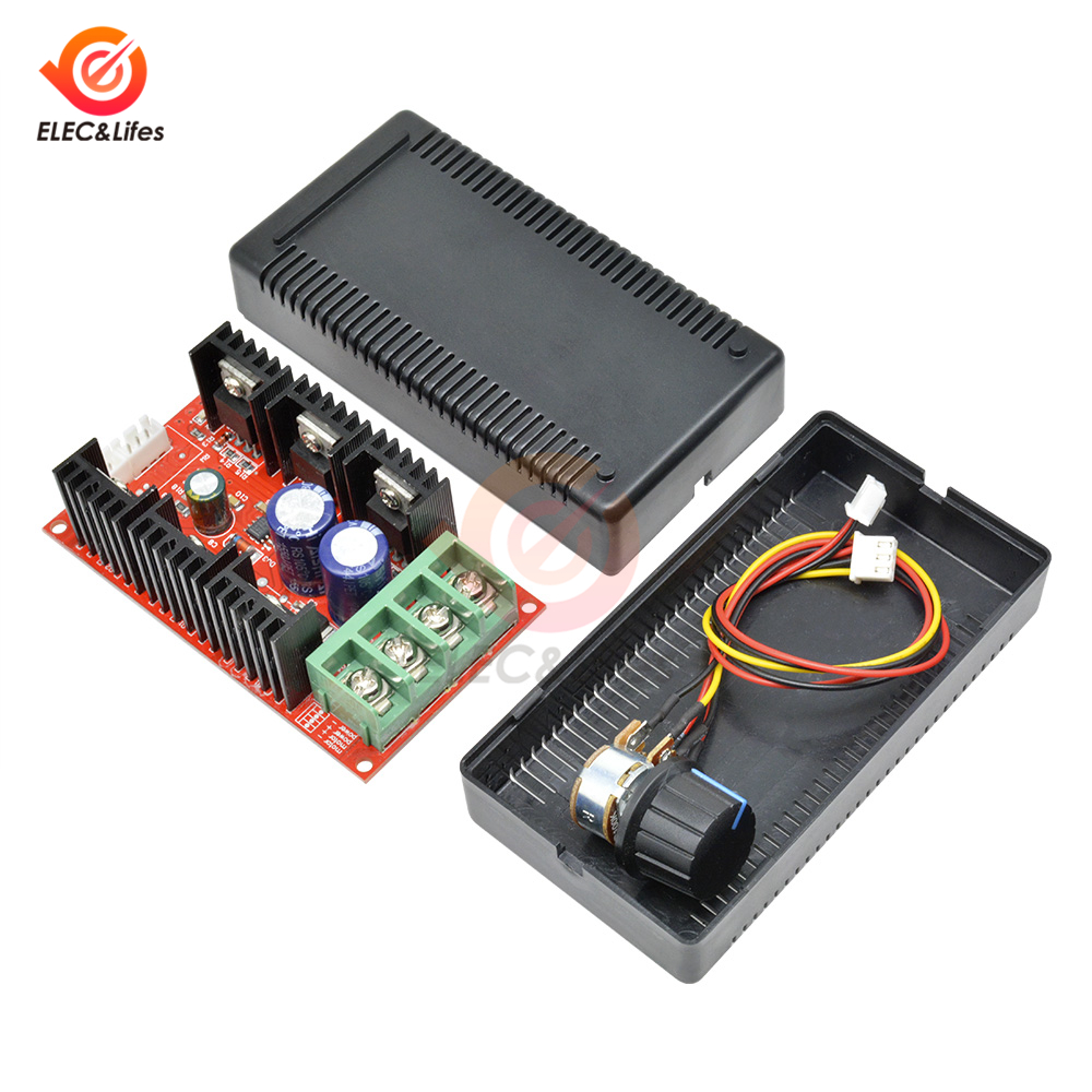 Dc 10-50V 2000W 40A Dc Motor Speed Controller Pwm Hho Rc Controller Elektrische Motor Speed Regulator met Behuizing Verlengsnoer