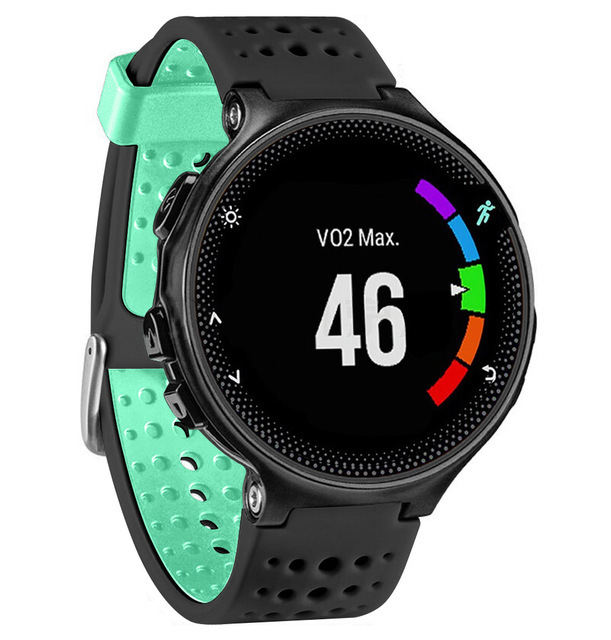 Silicone Replacement Belt Wrist Band Watch Strap for Garmin Forerunner 220 230 235 630 620 735 Approach S20 S5 S6 Smart Watch: Black Water Duck