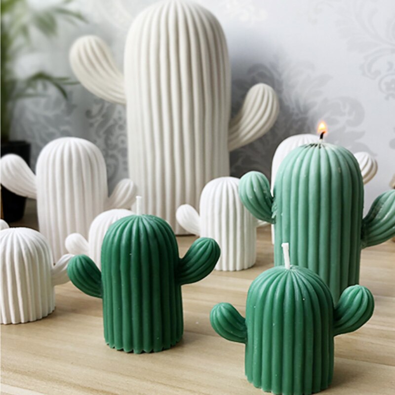 3D meat cactus plant plaster mold home decoration decorative candles mold Succulent cactus Candle forms simulator