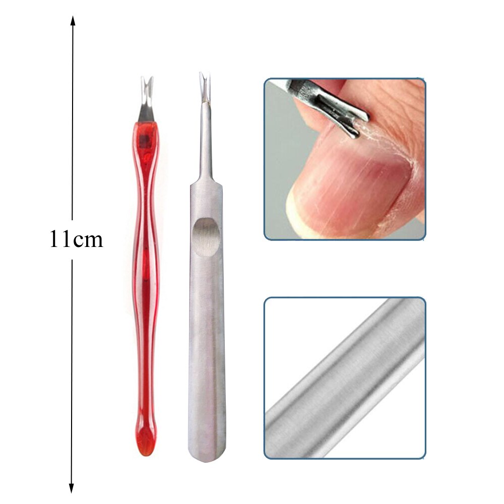 Bittb-Juego de Herramientas de manicura y pedicura, empujador de cutículas de acero inoxidable, cuchara para cutículas, empujador raspador