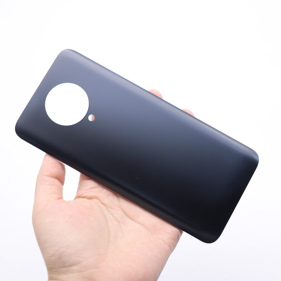 Modified Rear Cover For Xiaomi POCO F2 Pro Back Glass Battery Cover Rear Housing Door Panel Replacement+Adhesive Sticker: MatteBlack No Lens