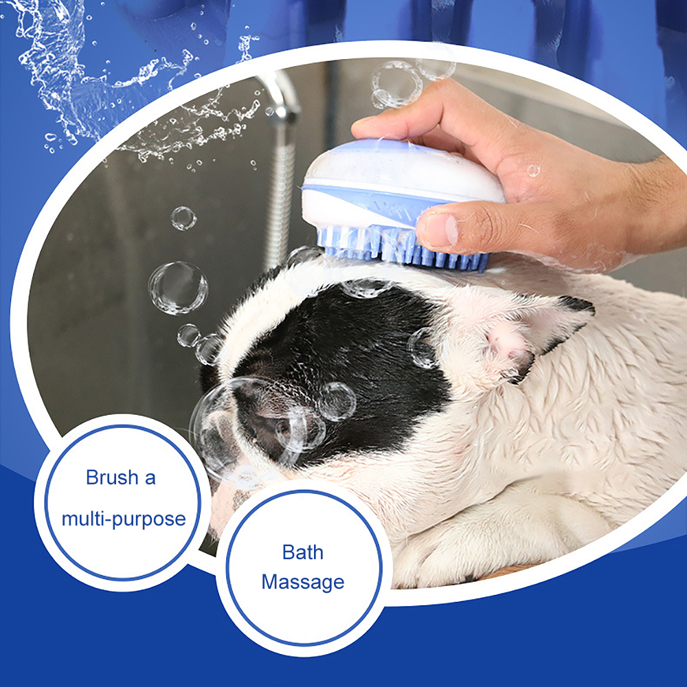 Cepillo para baño de perro 2 en 1 para mascotas peine para masaje de SPA de silicona suave para perros, gatos, ducha, aseo, herramienta de limpieza para perros, suministros para mascotas