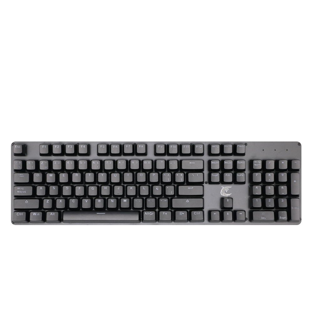 104pcs Russian/Spanish/French/Korean Keycaps OEM Profile Backlit Transparent Keycaps For Gaming Mechanical Keyboard ISO Layout: Black-Spanish