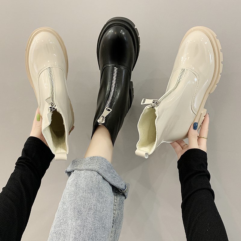 Dame Laarzen Booties Vrouw Lage Hak Vrouwen Rubber Schoenen Regen Luxe Laarzen-Vrouwen Ronde Teen Dames lolita