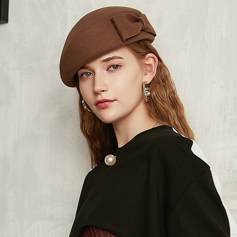 Dame lille størrelse stewardesse hat smart malerhat fest fedora kasket damer 100%  australien uldfilt baret 52-55cm 55-57cm
