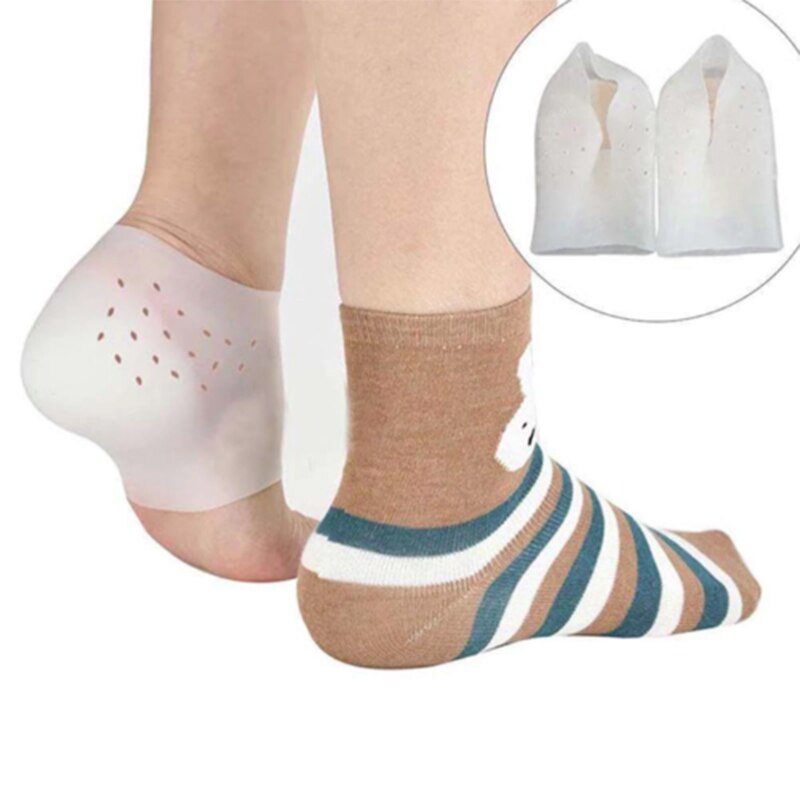 Silikone trædepude 1 par usynlig højde øget indlægssåler silikone hælstrømper til kvinder mænd fodpleje sokker zapatos de mujer hh
