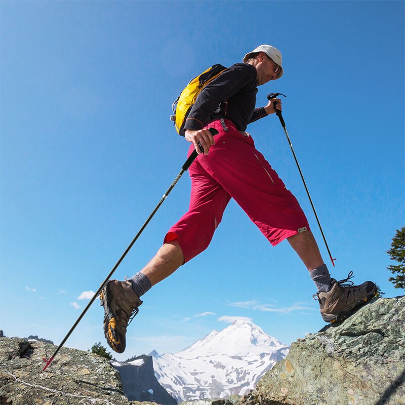 Naturehike Ultralight 4-sections Foldable Adjustable Trekking Poles Carbon Fiber Walking Hiking Sticks
