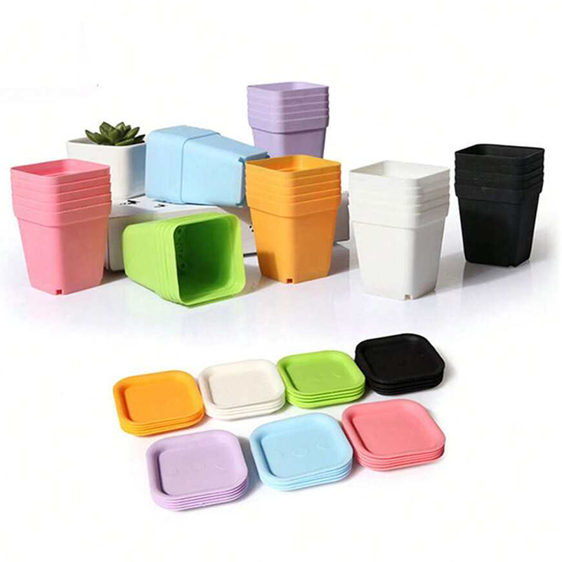 Blumentopf Set Kunststoff Farbe Atmungsaktive Mini Gartenpflanze Werkzeuge Haushalt Balkon Desktop Grün Sukkulenten Blumentopf TMZ