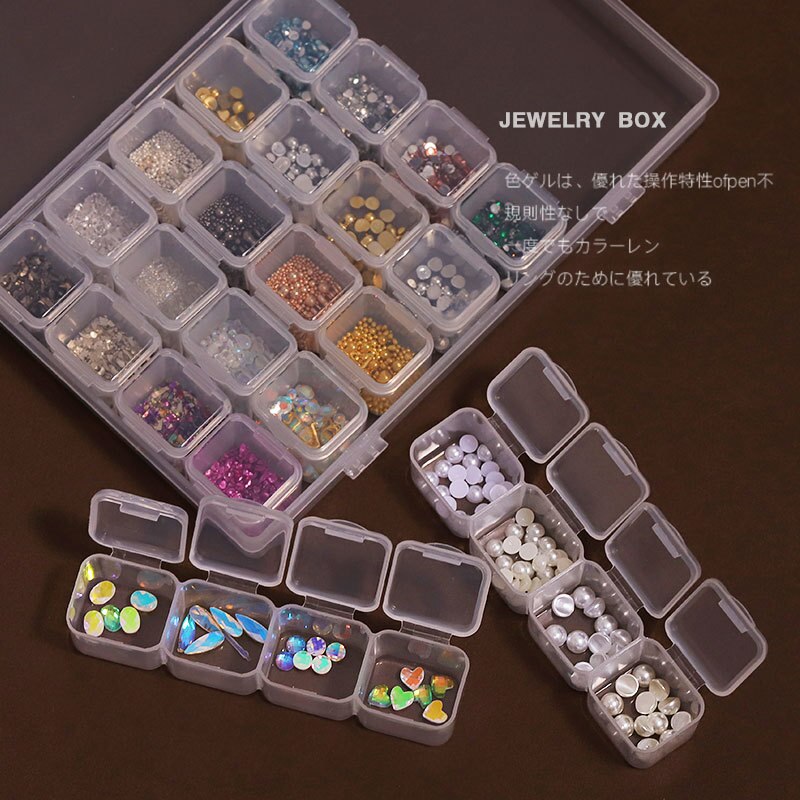 Ensemble d'accessoires pour ongles à 28 grilles, poire/métal/coque/résine/cristal strass pour manucure/bricolage, Kit de décorations pour Nail Art # DXM12
