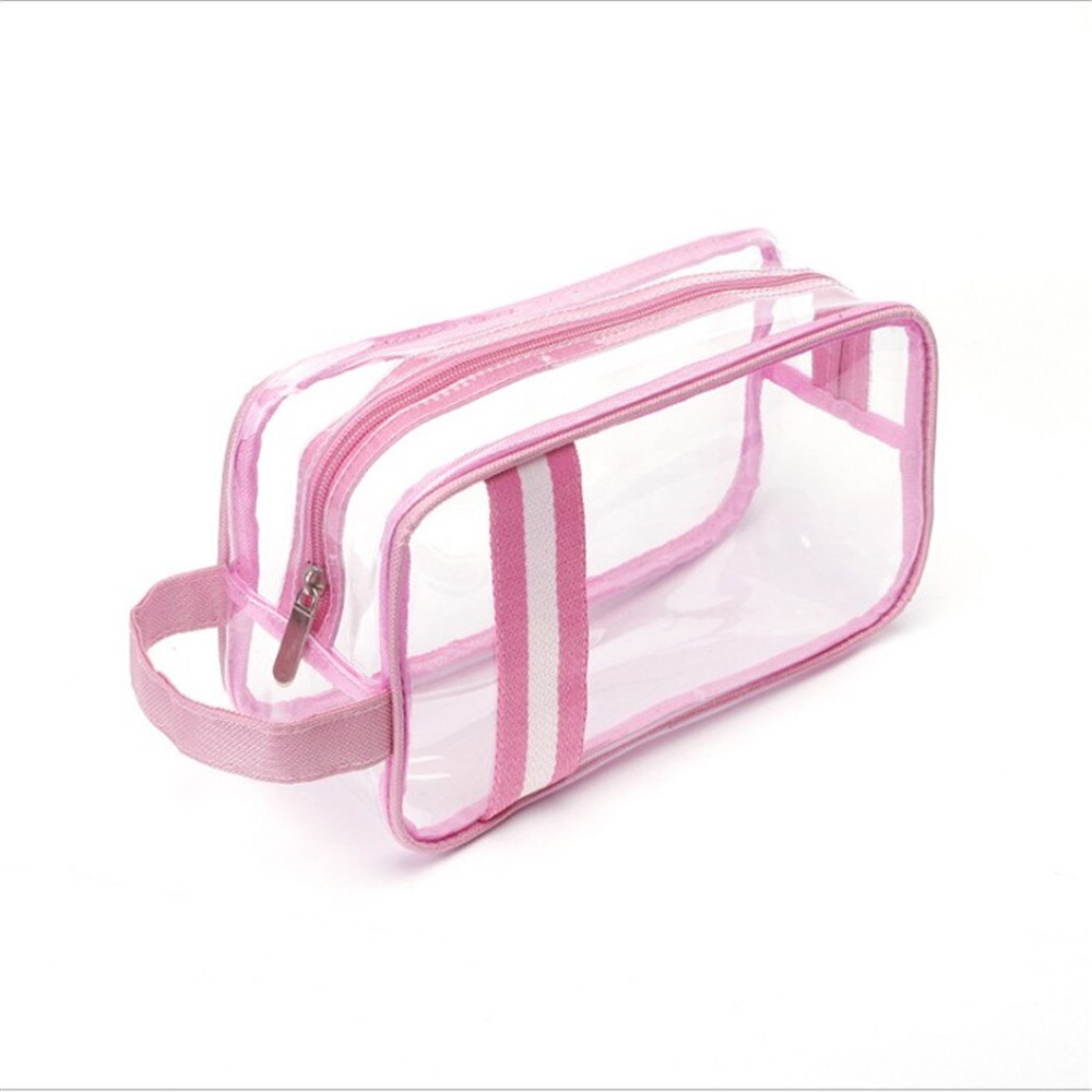 Reizen Grote Capaciteit Draagbare Opslag Waszak Outdoor Waterdichte Transparante Cosmetische Tas: Pink-S