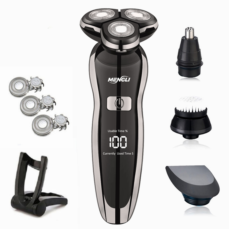 ZOZEN Electric Razor Electric Shaver Washable Rechargeable Body Hair Clipper Shaving Machine for Men Beard Trimmer Wet Dry Use: Pink
