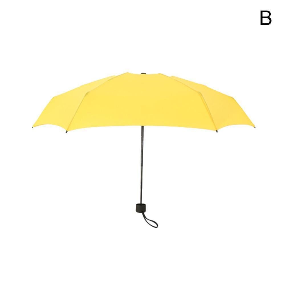 Super mini lomme kompakt paraply sun anti  uv 5 foldende regn vindtæt rejse mini paraply: B