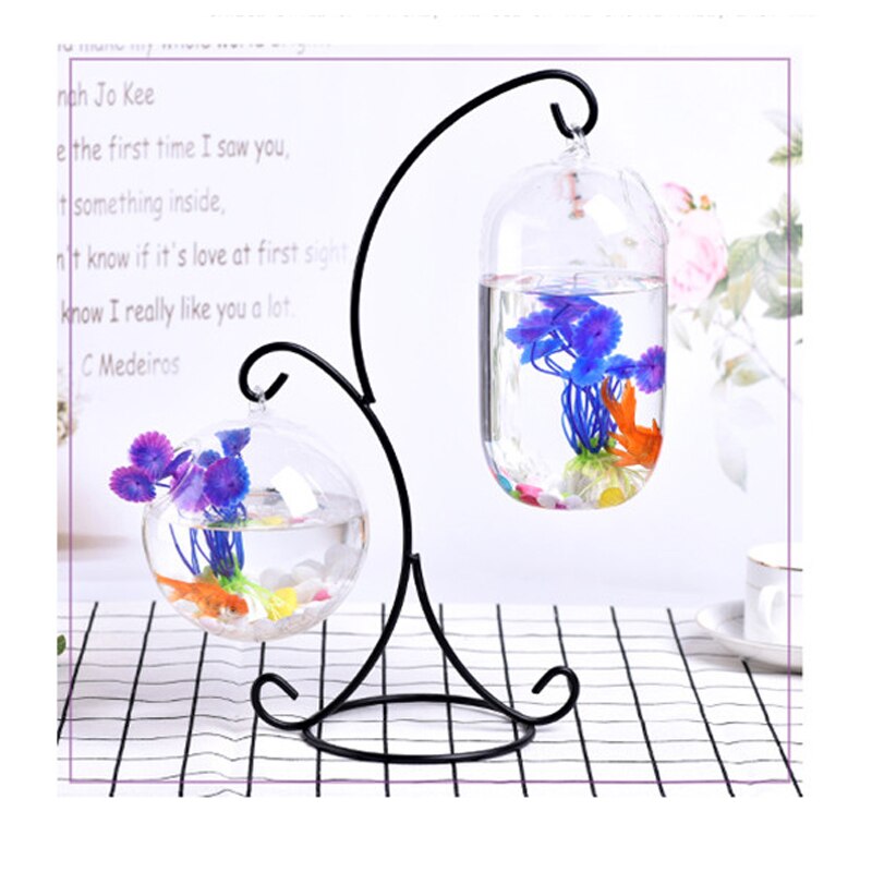 Ecosphère-boule de poisson rouge suspendue | Aquarium, bol de réservoir de poisson, Vase de plante de fleur, bol de Table pour petits accessoires fournitures pour animaux de compagnie: Vert clair