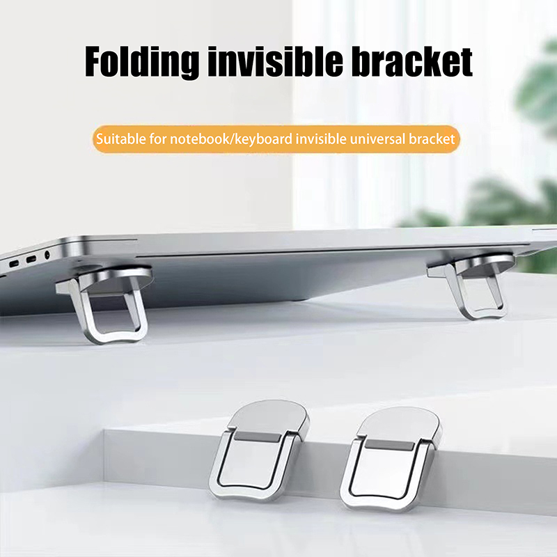 Support pliable réglable pour ordinateur Portable, Mini pieds, Support Portable Ultra-fin pour Macbook, Support de refroidissement pour ordinateur Portable, pieds invisibles