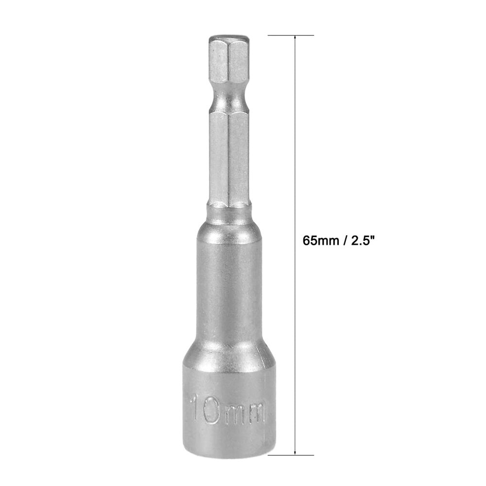 6mm-19mm støtskrutrekker magnetisk mutter skrutrekker 1/4 sekskantnøkler sett borebitsadapter for kraftbor slagdrivere socketsett