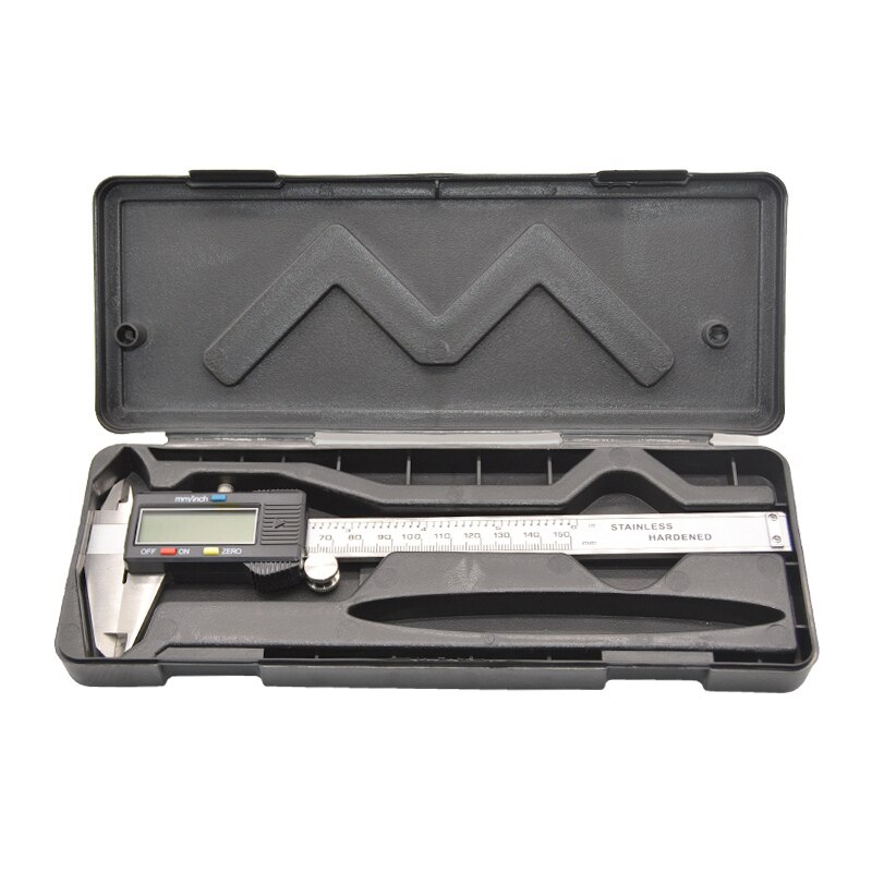 150mm Metal calipers Measuring tool Stainless steel digital caliper 6in Electronic vernier calipers Measuring instrument: caliper with box