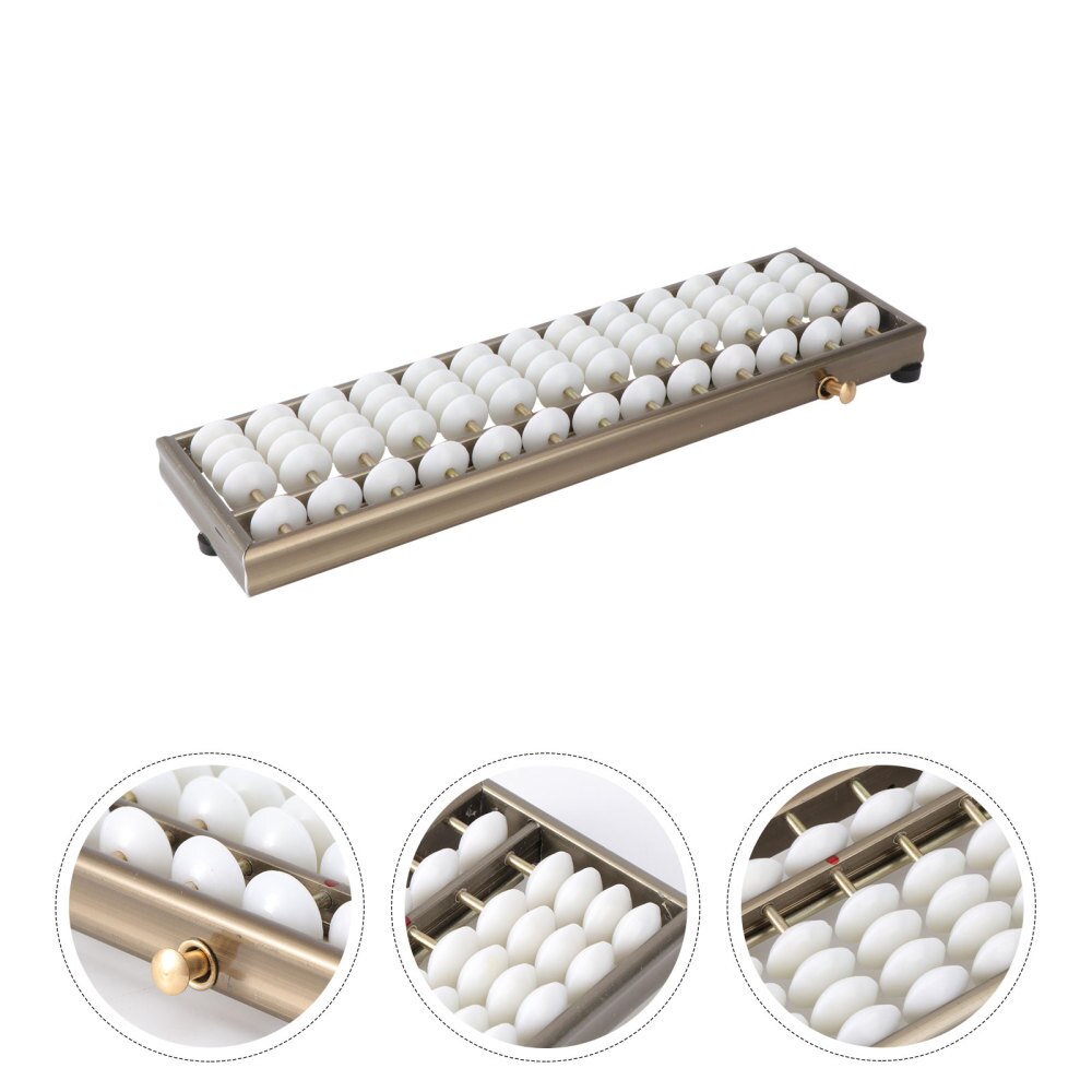 1Pc Aluminum Alloy Abacus 13 Digits Rods Arithmetic Abacus Caculating Chinese Abacus Math Leaning Brain Developing Educational T