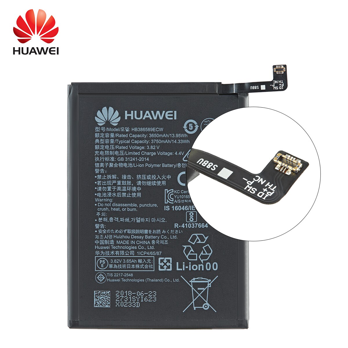 Hua Wei 100% Orginal HB386589ECW 3750mAh Batterie Für Huawei P10 Plus Honor 8X Ansicht 10 V10 Kamerad 20 Lite nova 3/4 Batterien