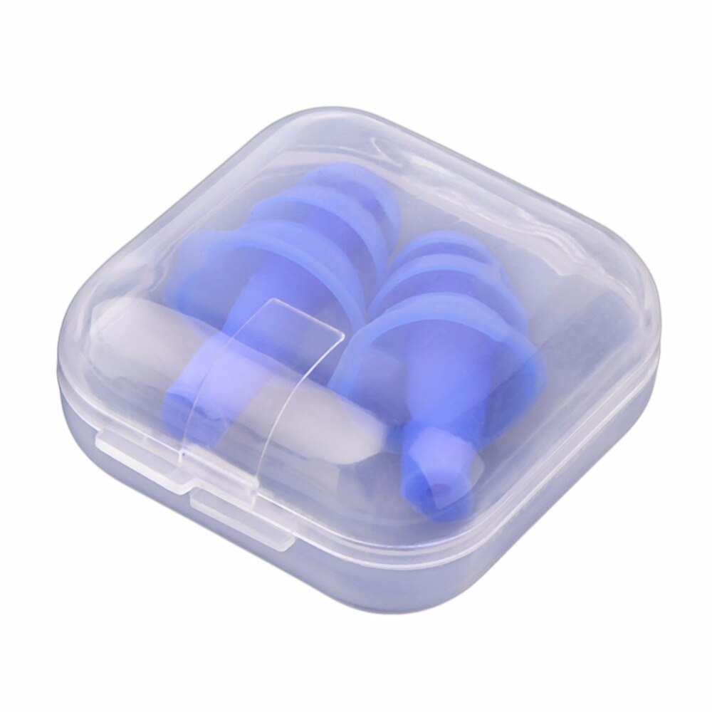 1 Paar Blauwe Spiraal Effen Handig Siliconen Oordopjes Anti Noise Snurken Oordopjes Comfortabel Voor Studie Slapen