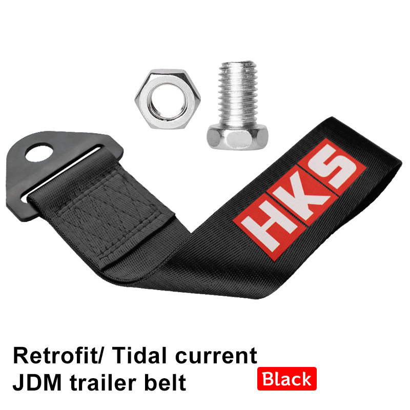 Nuovo stile JDM Racing Ropes Hook traino High Srtengh Nylon Car Bumper Rope gancio di traino universale HKS Tow Rope Strap Car decorativo: Argento