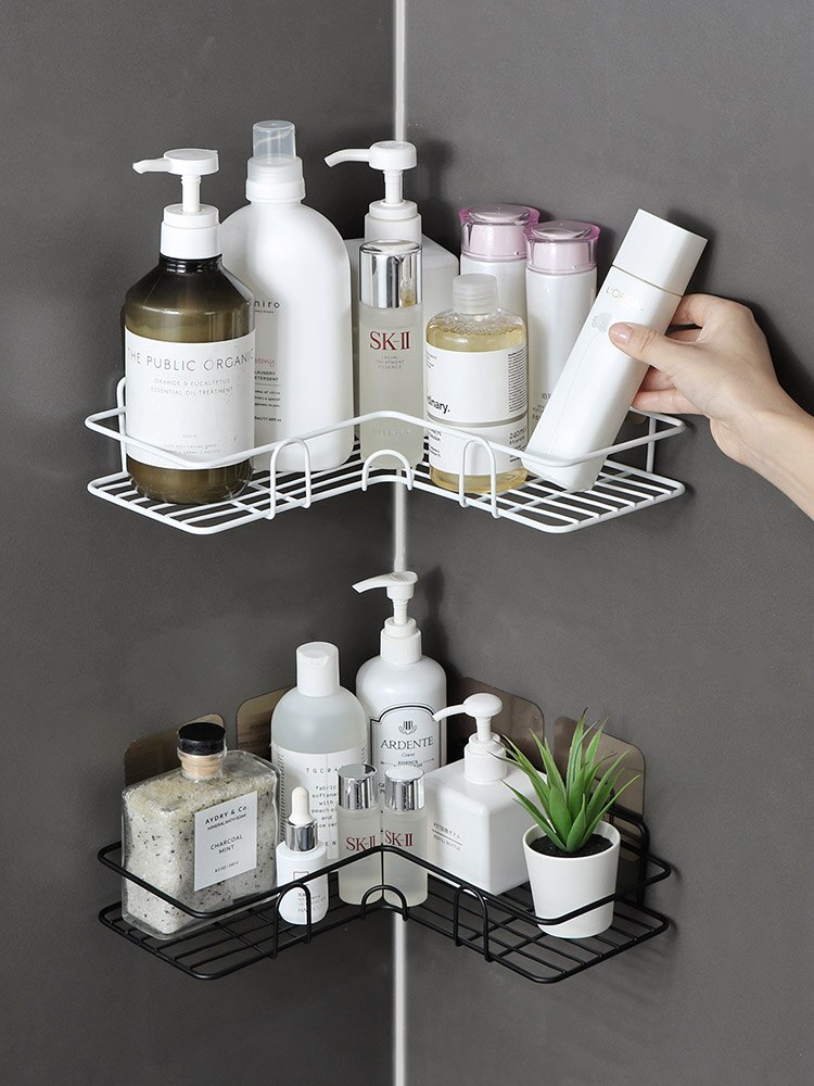 Hole Free Corner Shelf Toilet Rack Dormitory Storage Artifact Toilet Supplies Large Bathroom Tripod