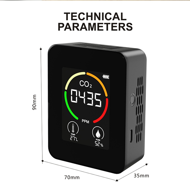 TOP Air Monitor CO2 Carbon Dioxide Detector Air Temperature Humidity Monitor Fast Measurement Meter