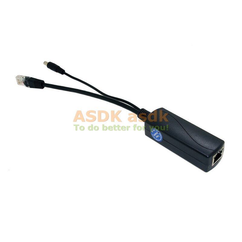 12v 2a výstupný poe splitter s ieee 802.3af/ pri štandardnom &amp; 10/100/1000m napájanie cez ethernet pre ip kameru 5.5 x 2.1mm konektor