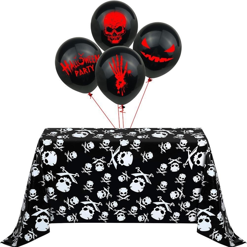 10 unids/set de globos de Serie de Halloween con letras negras sangrientas impresas, Calaveras, estampado a mano, globos para decoración de Halloween, sangre P Q0C4
