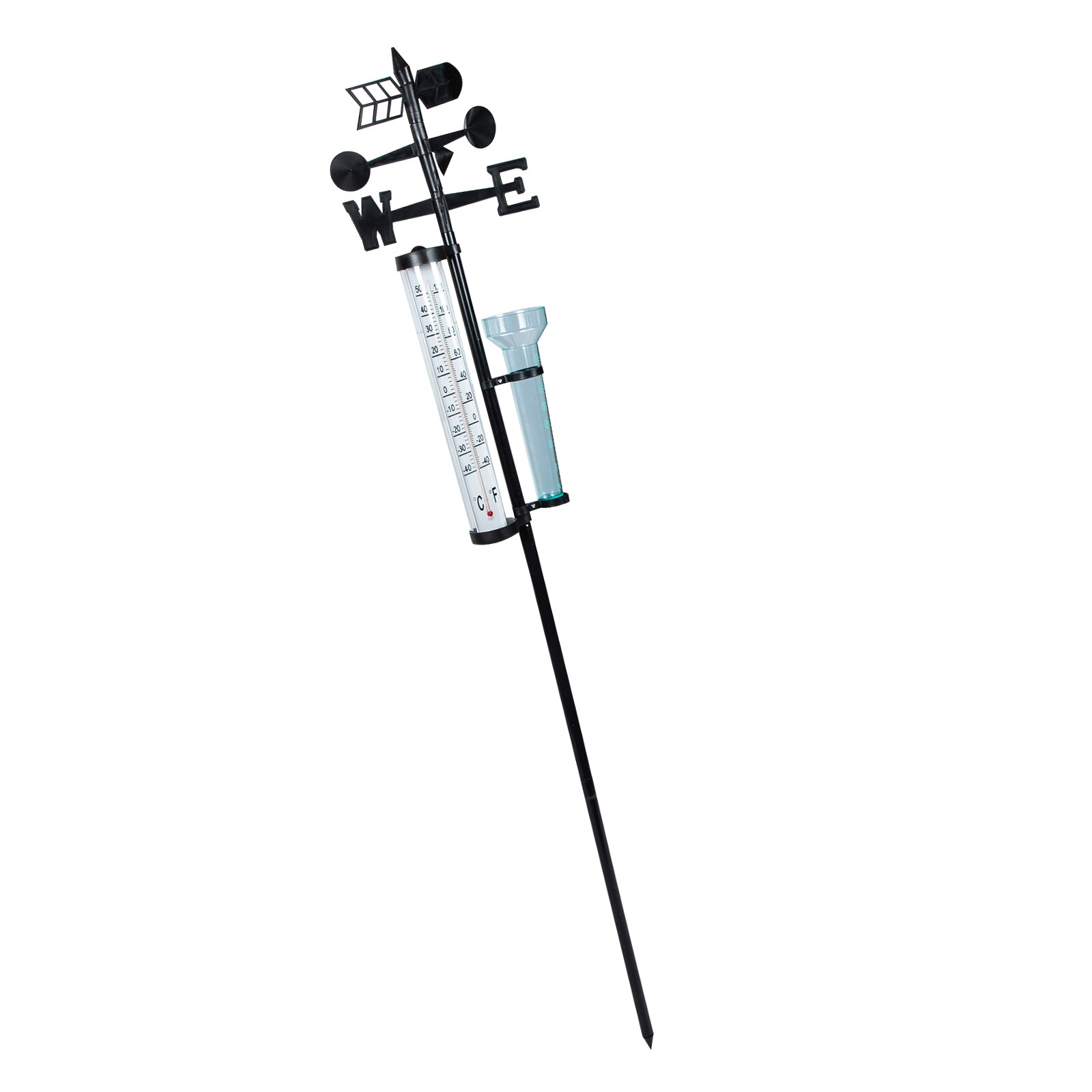 3-in-1 Outdoor Rain Gauge Practical Rain Measurer Wind Indicator