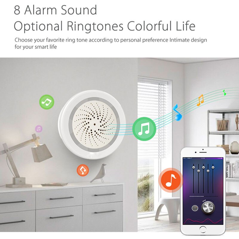 NEO Wireless Smart Wifi Siren Alarm Sensor Smart Life App Notification Alerts Plug And Play