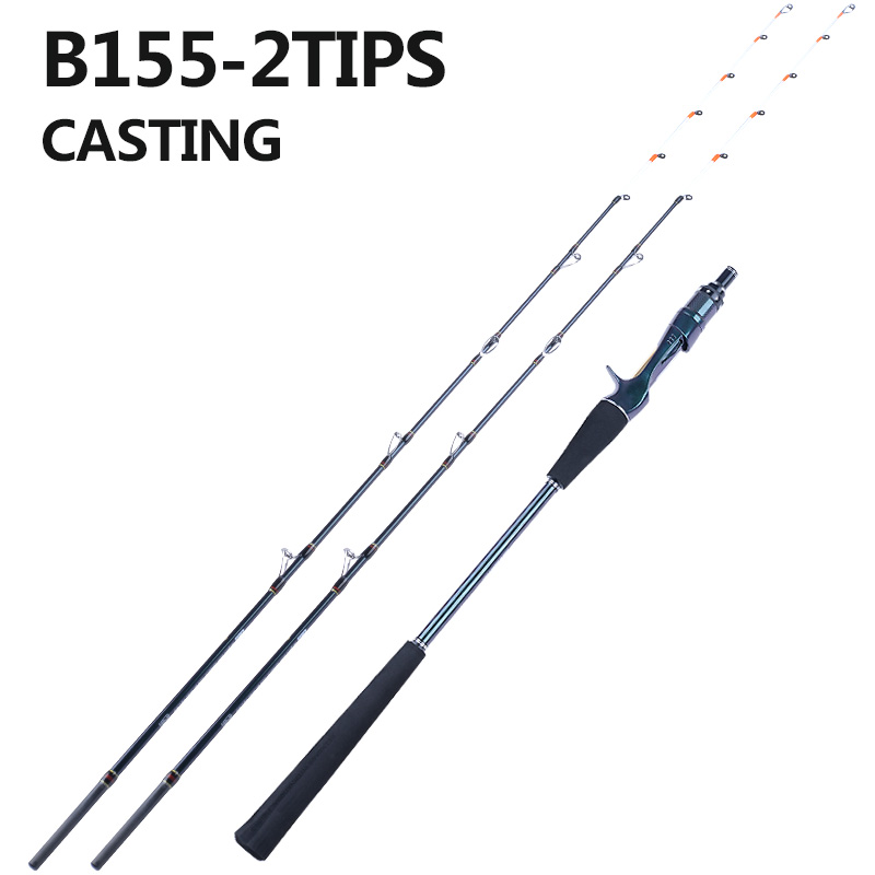 Seekbass-caña de pescar B155 B180, ligera, para agua salada, calamar, bote